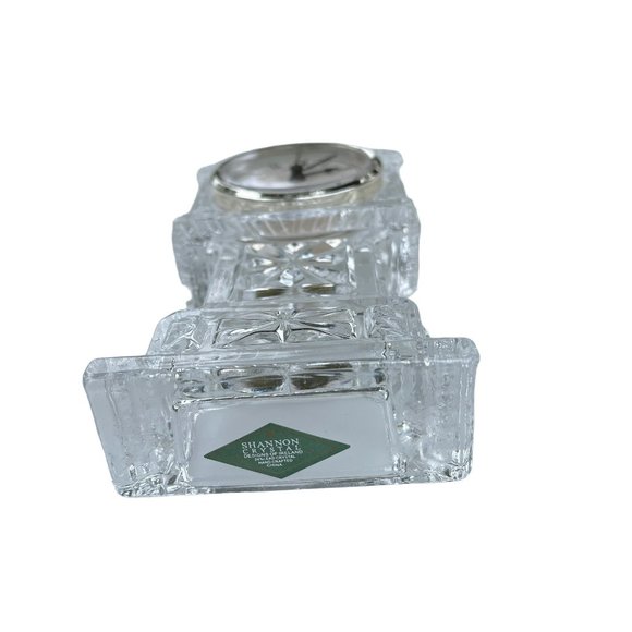 Vintage Shannon Crystal Clock Grandfather‎ Mini Desk Style Lead Crystal 7in - Picture 9 of 12